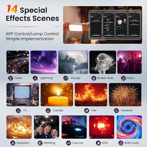 Selfie Phone Light with Magnetic,140 LED 1800K-10000K 4900mAh + Power Bank RGB Video Light CRI 96+ Professional Portable Lighting for Camera, TikTok, Vlog, Makeup, Zoom,Selfie in Kuwait