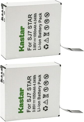 Kastar 2 Pack Battery Compatible with SJCAM SJ7 Star SJCAM SJ7B Battery and Charger, SJCAM SJ7 Star 4K Ultra HD Action Camera, SJCAM SJ7 Star Sport Camera in Kuwait