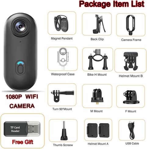 1080P Wide Angle WiFi Waterproof Action Camera Portable Underwater Outdoor Sports Vlog Video Recorder in Kuwait