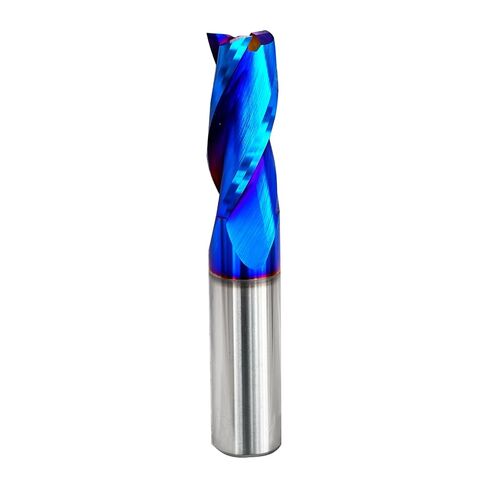 Spiral Router Bit Upcut 3-Flute with Blue Nano Coating1/2" Shank 1-1/4" Cutting Length, 3 inch Total Length CNC End Mill for Wood Mortises Carving Engraving RH01 (1, 1/2" DIAX1-1/4 CLX1/2 SHK X3OVL) in Kuwait