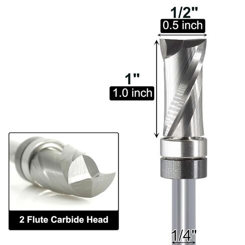 Spiral Flush Trim Router Bit 1/2" Dia. 1" Length, 1/4 Shank in Kuwait