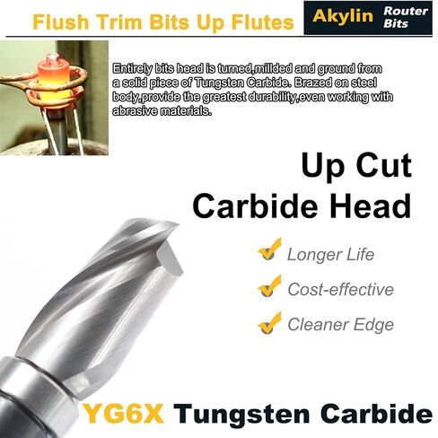 Spiral Flush Trim Router Bit 1/2" Dia. 1" Length, 1/4 Shank in Kuwait