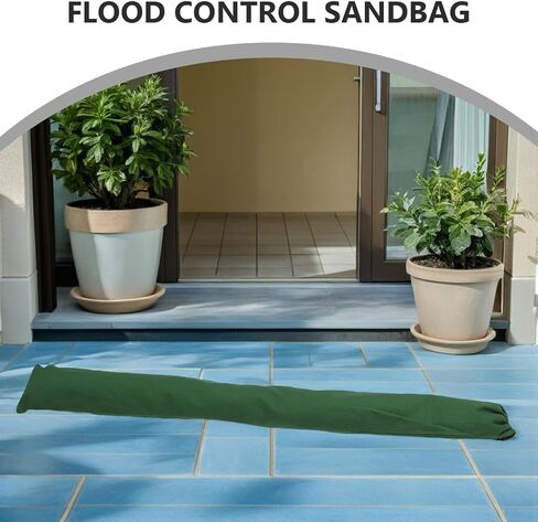 2pcs Long Canvas Flood Sandbags for Door and Elevator with Waterproof Protection and Tear Resistance, Reusable Flat Sandbags for Flood Control and Driveway Water Barrier in Kuwait