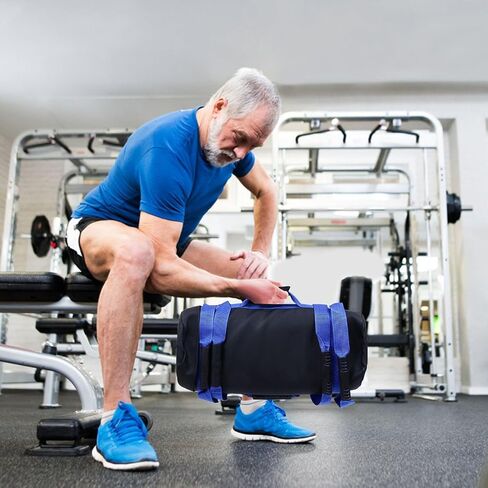 Gatuida Blue Training Sandbag 10kg Fitness Sandbag with Handles PVC Material for Functional Workouts to Increase Endurance and Strength in Kuwait