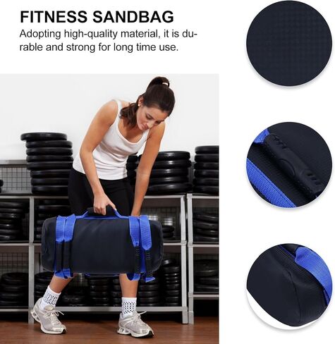 Gatuida Blue Training Sandbag 10kg Fitness Sandbag with Handles PVC Material for Functional Workouts to Increase Endurance and Strength in Kuwait