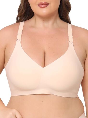 Jelly Support Wireless Nursing Bra V Neck Front Easy Open Clips Maternity Breastfeeding Bralette in Kuwait