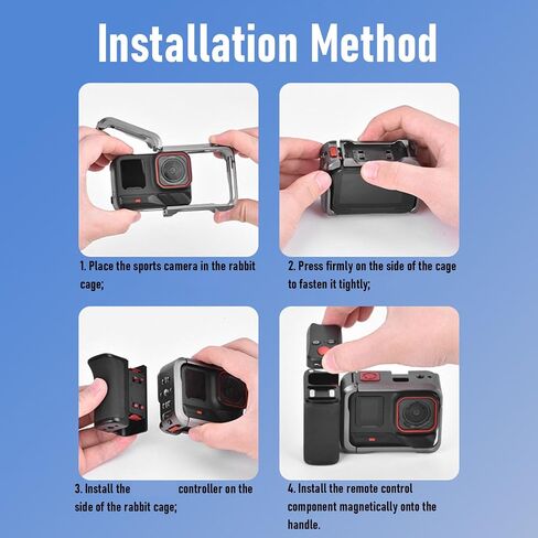 LICAEVEY Quick Release Bluetooth Camera Grip for Ace Pro 2/X5, Magnetic Detachable Handle with Remote Shutter, Long Battery Life & Expansion Cold Shoe Mount in Kuwait
