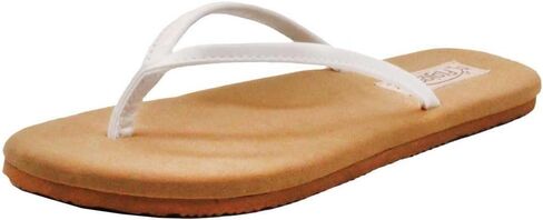 Flojos Women's Fiesta Flat, White/Tan, 8 M US in Kuwait