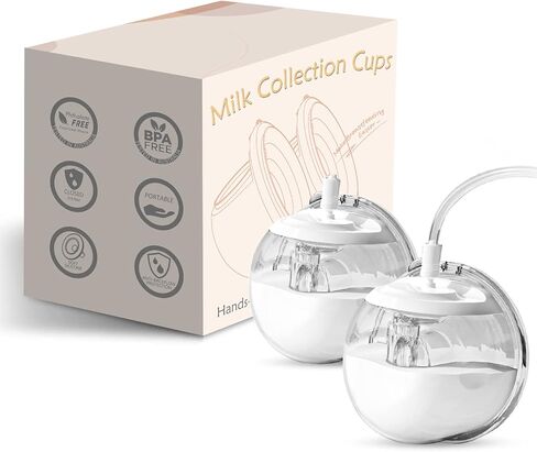 Wearable Silicone Milk Collection Cups, 2 Pack Hands-Free Breast Milk Collector, Soft Food-Grade Silicone Shells for Leaking, Works with Baby Buddha,Spectra,Ameda MYA,Zomee,Freemie(24mm) in Kuwait