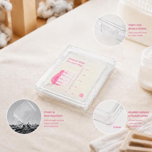 Breast Milk Storage, Space Saving Breast Milk Freeze Flat, Freeze Flat Breastmilk Storage, Breast Milk Freezer Storage Organizer, Breastmilk Freezer Organizer (7.48 x 5.11 x 0.67 in, 2, Pack) in Kuwait