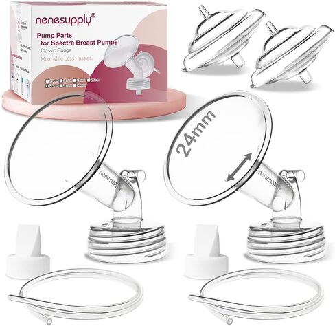 Nenesupply 24mm Flange Pump Parts Compatible w Spectra S2 S1 Breast Pumps Replacement Kit for Spectra Pump Parts S2 Parts S2 Accessories Inc Flange Duckbill Valve Backflow Protector in Kuwait
