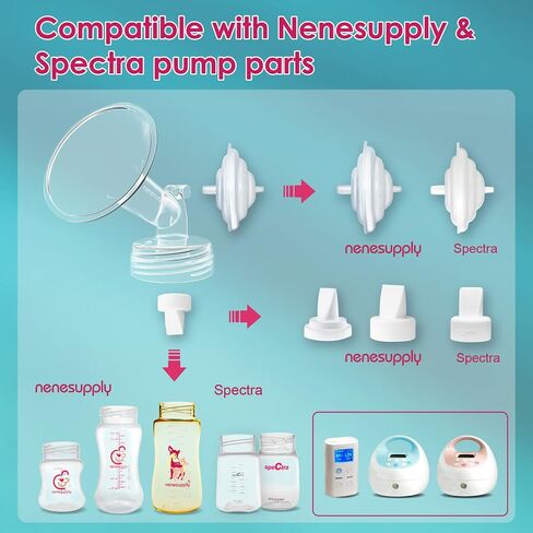 Nenesupply 24mm Flange Pump Parts Compatible w Spectra S2 S1 Breast Pumps Replacement Kit for Spectra Pump Parts S2 Parts S2 Accessories Inc Flange Duckbill Valve Backflow Protector in Kuwait