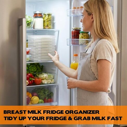 10-Pack Clear Flat Breast Milk Freezer Storage Organizer - 7.4"x5.1" Reusable Flattening Tray, Large Capacity Space-Saving Breast Milk Freezer Storage Kit for Organization Freezer Bag in Kuwait
