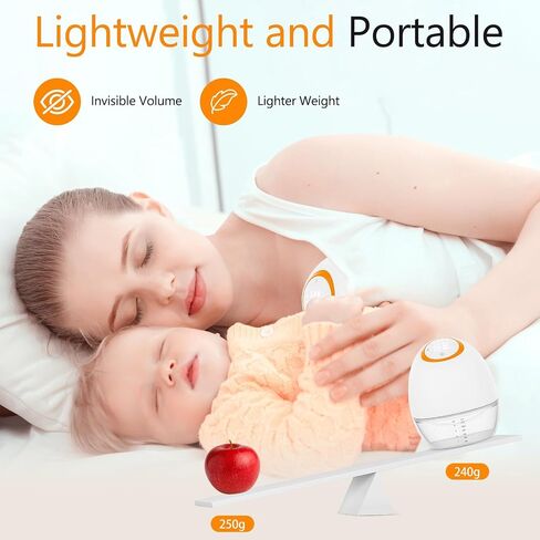 Electric Wearable Breast Pump,4 Modes 9 Suction Levels with 130° Wide Angle | 120ml Capacity, LED Touchscreen Display, 24mm Flange Included, Compact & Quiet, Rechargeable, Perfect for On-the-Go in Kuwait