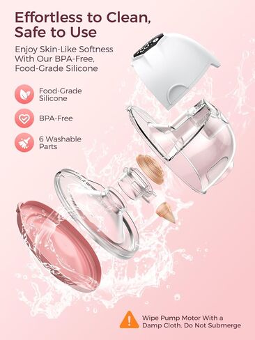 Hands Free Breast Pump Comfortable, Painless Strong Suction Power Rechargeable Electric Breast Pump Smart App Wearable Pump Leakproof 4 Modes Levels Wireless Pump for Driving Office Yoga Sleeping | Portable Cordless Breast Pump for Lactating Moms,Smart Ap in Kuwait