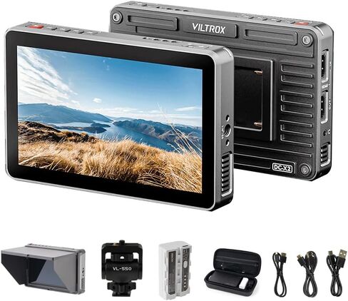 VILTROX DC-X2 6 Inch 2000Nits Camera Video Field Monitor | Full HD 1920x1080 Touch Screen Director AC Monitor with 4K HDMI Loop in/Out 3D Lut RGB Parade Focus Peaking Full Waveform in Kuwait