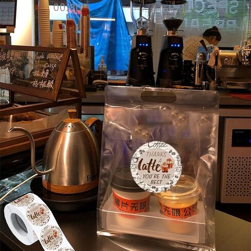 2 inch Thanks A Latte Appreciation Thank You Stickers Coffee Holiday Themed Sticker Labels for Party Favors,Small Business,Packaging Seals 500pcs in Kuwait