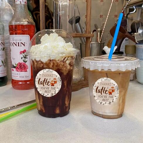 2 inch Thanks A Latte Appreciation Thank You Stickers Coffee Holiday Themed Sticker Labels for Party Favors,Small Business,Packaging Seals 500pcs in Kuwait