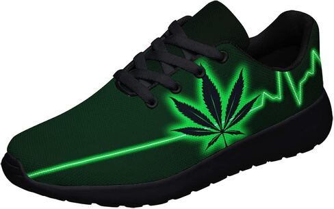 Sonzj-II Marijuana Leaf Shoes Mens Womens Pot Leaf 420 Weed Running Sneakers Cannabis Leaf Walking Tennis Shoes in Kuwait