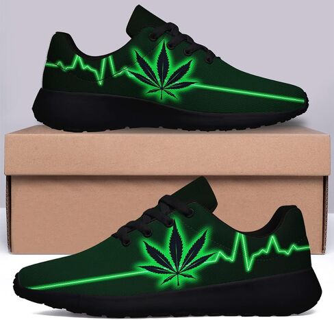 Sonzj-II Marijuana Leaf Shoes Mens Womens Pot Leaf 420 Weed Running Sneakers Cannabis Leaf Walking Tennis Shoes in Kuwait