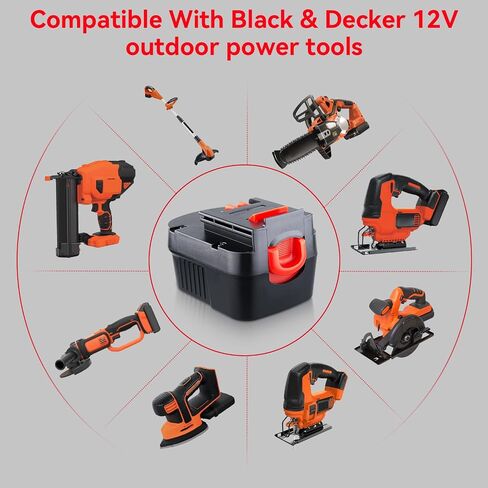 4800mAh HPB12 Ni-MH Replacement for Black and Decker 12V Battery 1 Pack | Fits A1712 FS120B FSB12 HPB12 A12 A12-XJ A12EX, Compatible with 12V Cordless Power Tools in Kuwait