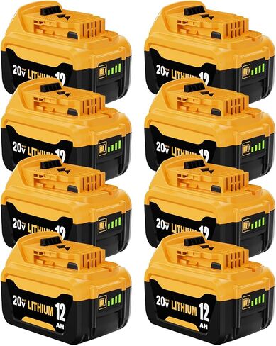 2Pack 12000mAh High Capacity DCB206 Replacement for Dewalt 20V Max Battery | Compatible with Dewalt 20V Battery DCB200 DCB201 DCB203 DCB207 DCD/DCF/DCG Series Power Tools in Kuwait