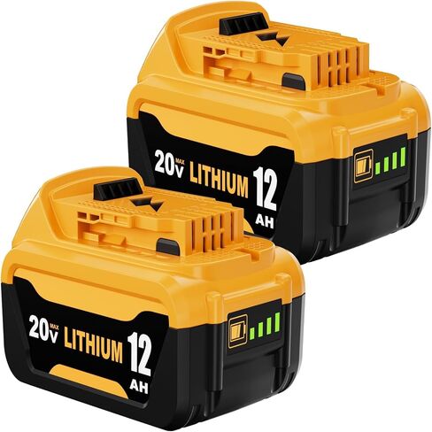2Pack 12000mAh High Capacity DCB206 Replacement for Dewalt 20V Max Battery | Compatible with Dewalt 20V Battery DCB200 DCB201 DCB203 DCB207 DCD/DCF/DCG Series Power Tools in Saudi Arabia