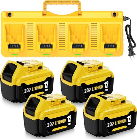 2Pack 12000mAh High Capacity DCB206 Replacement for Dewalt 20V Max Battery | Compatible with Dewalt 20V Battery DCB200 DCB201 DCB203 DCB207 DCD/DCF/DCG Series Power Tools in Saudi Arabia