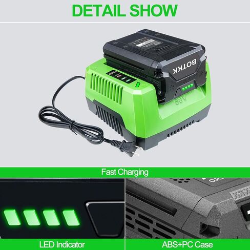 Upgraded! 5000mAh Replacement for Greenworks 60v Battery LB60A02 LB60A03 LB602 LB6025 Compatible with greenworks 60V Cordless Power Tools in Saudi Arabia