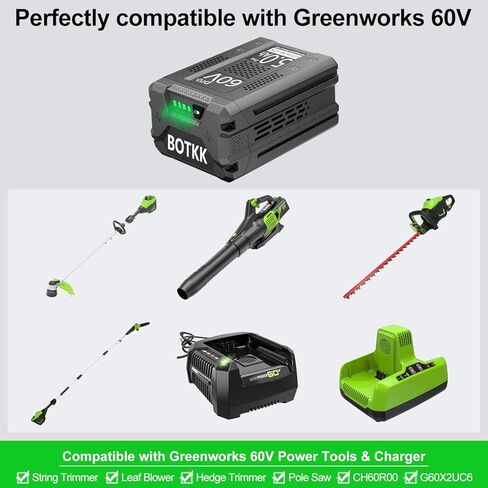 Upgraded! 5000mAh Replacement for Greenworks 60v Battery LB60A02 LB60A03 LB602 LB6025 Compatible with greenworks 60V Cordless Power Tools in Saudi Arabia