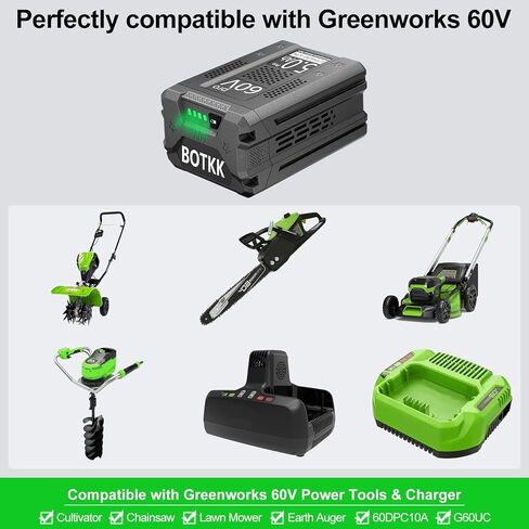 Upgraded! 5000mAh Replacement for Greenworks 60v Battery LB60A02 LB60A03 LB602 LB6025 Compatible with greenworks 60V Cordless Power Tools in Saudi Arabia