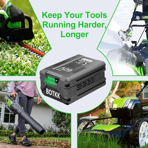 Upgraded! 5000mAh Replacement for Greenworks 60v Battery LB60A02 LB60A03 LB602 LB6025 Compatible with greenworks 60V Cordless Power Tools in Saudi Arabia
