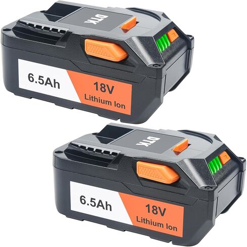 DTK 2 Packs 6500mAh Battery Replacement for RIDGID 18V Battery R840087 R840086 R840085 R840084 R840083 AC840085 AC840086 AC840087P AC840089 Tools 2 Packs in Saudi Arabia