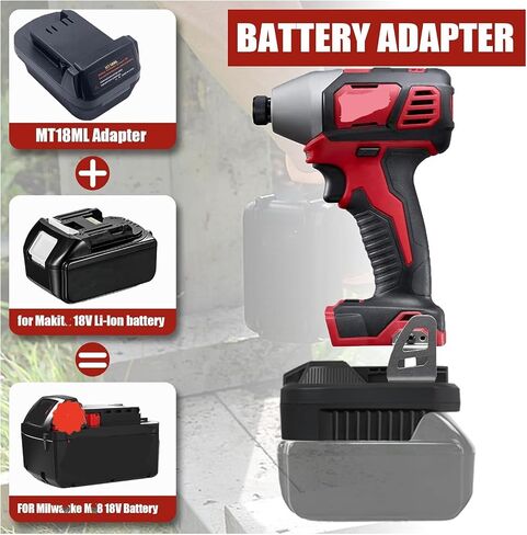 UNIKI Battery Adapter for makita 18V Battery to for Milwaukee Tool，Fit for makita 18V Lithium Batteries, Work for Milwaukee M18 18V MAX Cordless Tool in Kuwait