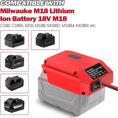 for Milwaukee M18 to 12V Step Down Converter, 18V to 12V Step Down Converter Power Adapter, Overload Protect, for Milwaukee Voltage Regulator Adapter for Lights, Fans, Refrigerator,Car Devices in Kuwait