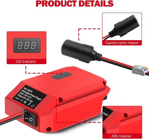 for Milwaukee M18 to 12V Step Down Converter, 18V to 12V Step Down Converter Power Adapter, Overload Protect, for Milwaukee Voltage Regulator Adapter for Lights, Fans, Refrigerator,Car Devices in Kuwait