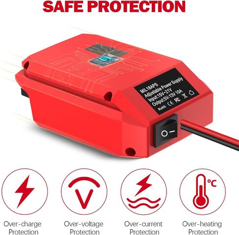 for Milwaukee M18 to 12V Step Down Converter, 18V to 12V Step Down Converter Power Adapter, Overload Protect, for Milwaukee Voltage Regulator Adapter for Lights, Fans, Refrigerator,Car Devices in Kuwait