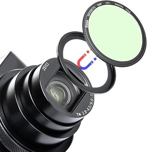 Kase Wolverine Magnetic CPL Polarizer Filter for Sony RX100 Series Camera | Polarizing Filter with Adapter for Sony ZV-1 RX100 VII VI V IV III II, for Ricoh GR II III, Shockproof Optical Glass in Kuwait