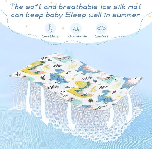 Cartoon Cute Dinosaur Cooling Baby Mattress pad Protector 28" x 52" Washable Bed Pads for Kids, Adult in Kuwait
