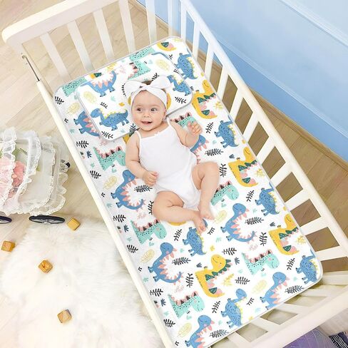 Cartoon Cute Dinosaur Cooling Baby Mattress pad Protector 28" x 52" Washable Bed Pads for Kids, Adult in Kuwait