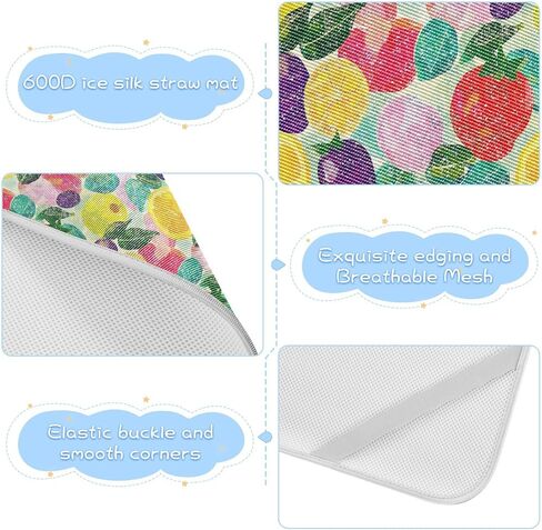 Colorful Summer Fruits Cooling Baby Crib Mattress pad 28" x 52" Ultra Soft Crib Padding for Sides for Baby&Toddler in Kuwait