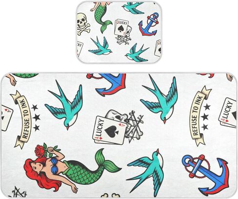 Poker Skeleton Mermaid Cooling Baby Mattress Protector Crib 28" x 52" Ultra Soft Training Pads for Kids, Adult in Kuwait