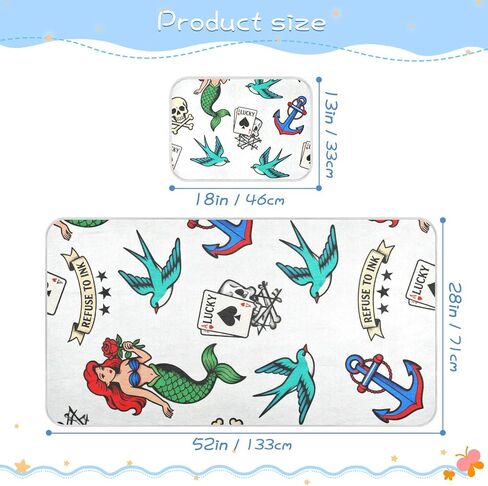 Poker Skeleton Mermaid Cooling Baby Mattress Protector Crib 28" x 52" Ultra Soft Training Pads for Kids, Adult in Kuwait