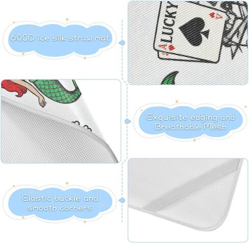 Poker Skeleton Mermaid Cooling Baby Mattress Protector Crib 28" x 52" Ultra Soft Training Pads for Kids, Adult in Kuwait