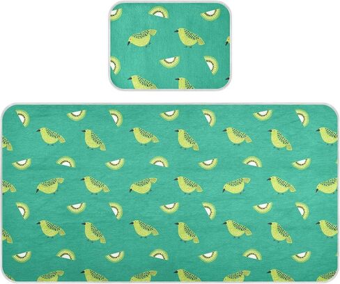 Kiwi Jade Bird Design Green2 Cooling Baby Toddler Bed Mattress 28" x 52" Washable Pads for Bed Washable for Kids, Adult in Kuwait
