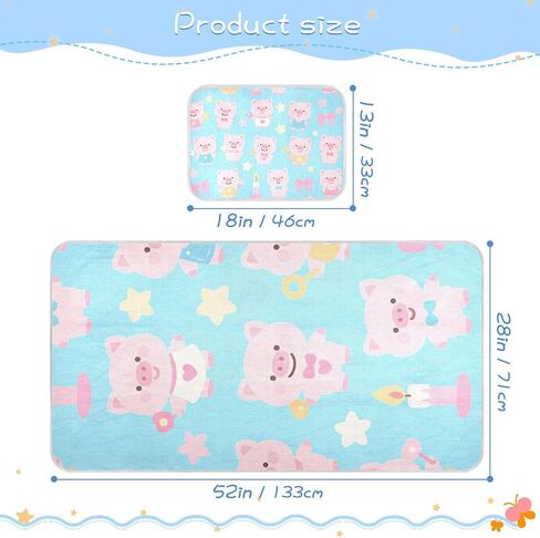 Cartoon Cute Pink Pigs Cooling Baby Waterproof Crib Mattress Protector 28" x 52" Ultra Soft Pads for Kids for Kids, Adult in Kuwait