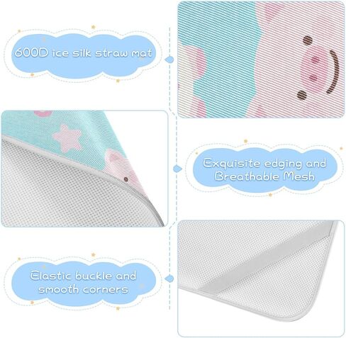 Cartoon Cute Pink Pigs Cooling Baby Waterproof Crib Mattress Protector 28" x 52" Ultra Soft Pads for Kids for Kids, Adult in Kuwait