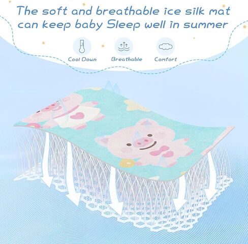 Cartoon Cute Pink Pigs Cooling Baby Waterproof Crib Mattress Protector 28" x 52" Ultra Soft Pads for Kids for Kids, Adult in Kuwait