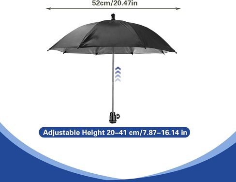 19.7" Camera Umbrella 3 Level Height Adjustable Hot Shoe Sunshade | 360° Swivel Rain Cover Protector Sunshade for Outdoor Photographing & Live Streaming, Black in Kuwait