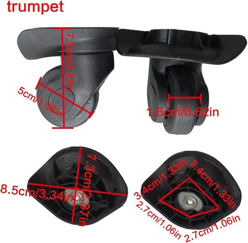 1 Pair A19 Trolley Case Luggage Wheel Repair Suitcase Parts Accessories Wheel Replacement Wheels in Kuwait